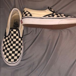 slip on checkered vans